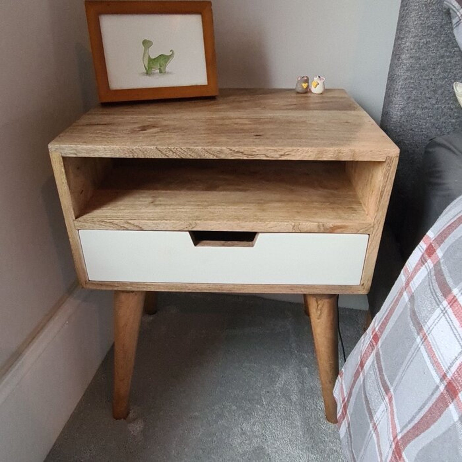 Scandinavian Style Bedside Table Nordic Retro Nightstand Side Etsy