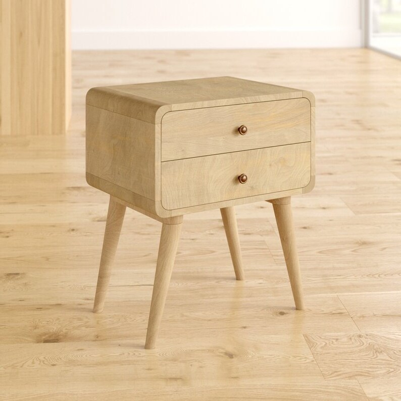 Scandinavian Style Bedside Table Nordic Retro Nightstand Side Etsy