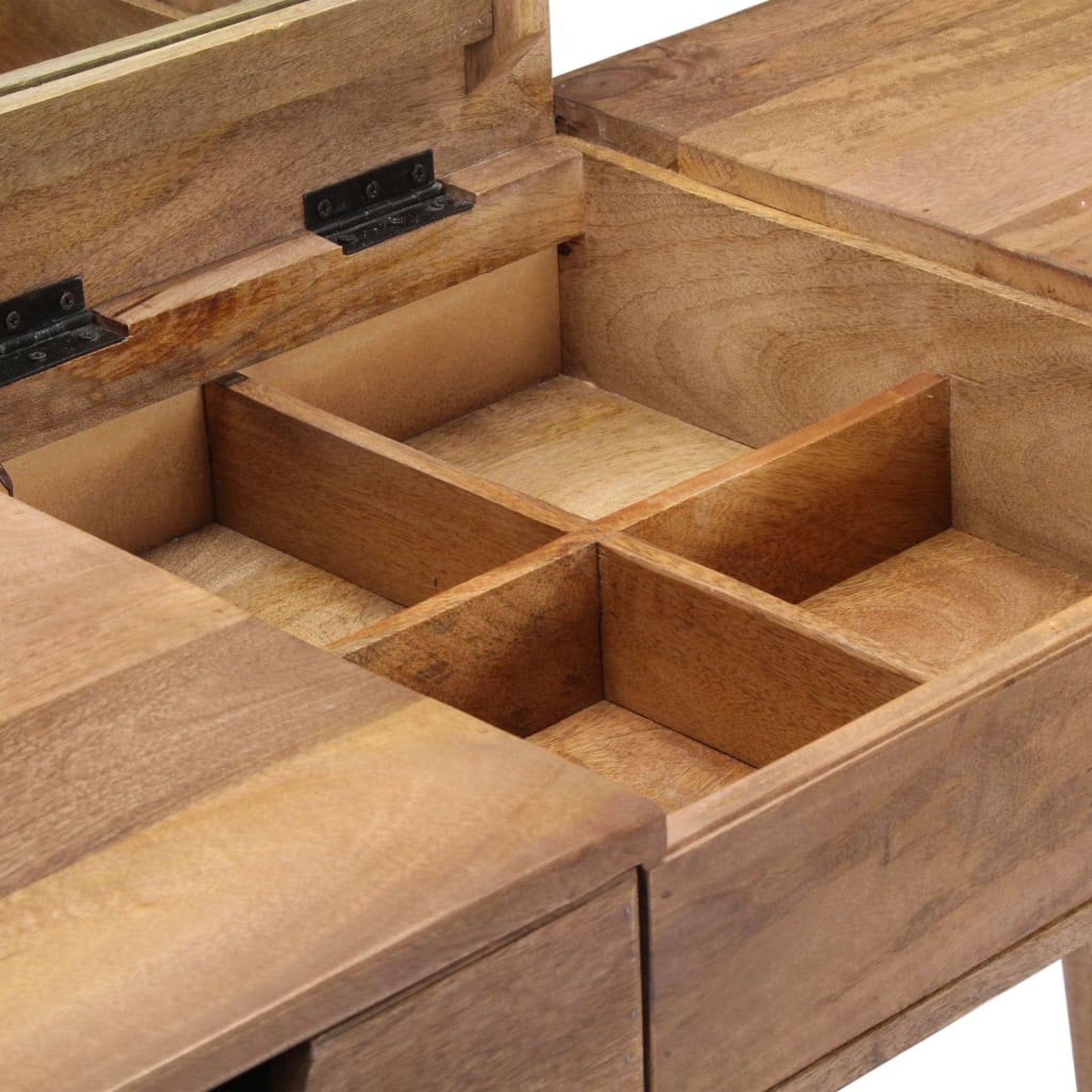 Solid Mango Wood Dressing Table with Mirror and Drawers Rustic Etsy