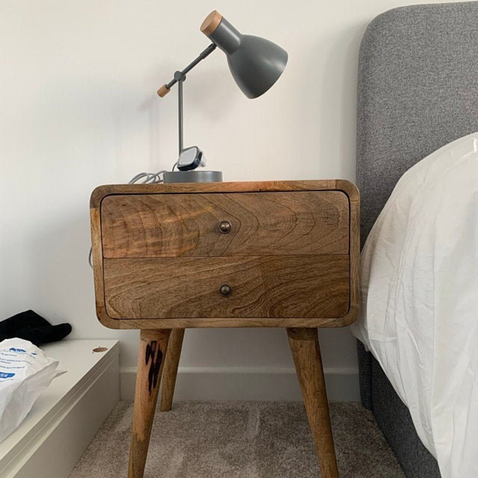 Scandinavian Style Bedside Table Nordic Retro Nightstand Side Etsy