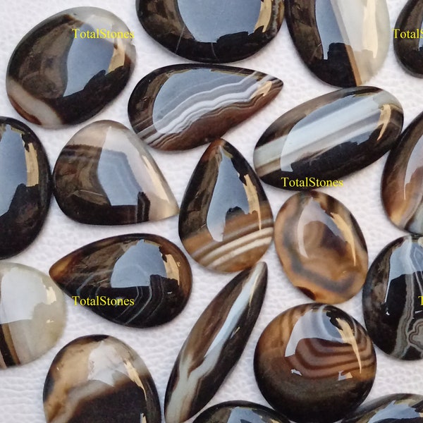 Banded Onyx Lot . Mix Shape Stones . Pendant Cabochon . Rocks and Minerals and Crystals . Black Banded Onyx Wholesale Prices Lot