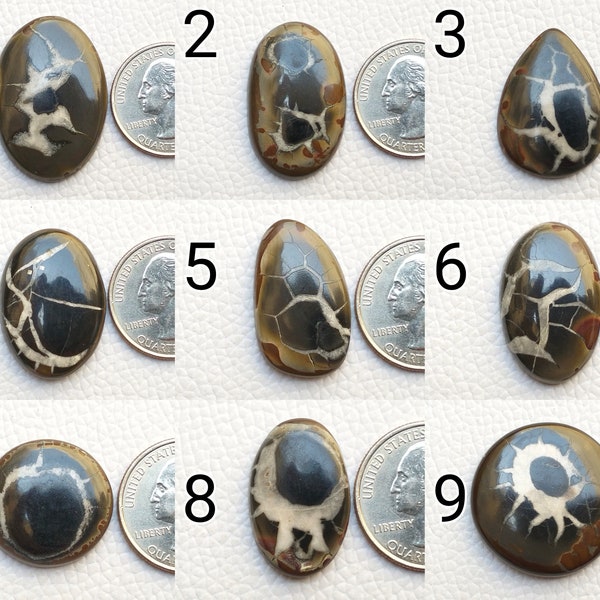 Natural Septarian Gemstone Wholesale Jewelry Cabochon Mix Shape and Size One Side Flat Designer Septarian Stone Wire Wrapping Pendant