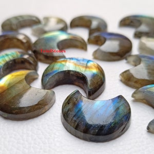Black Obsidian Crescent Moon, Opalite Moons, Opalite Crystal Moons, Crescent Moon A+ quality Opalite Carving Moon, Crescent Moon for Jewelry