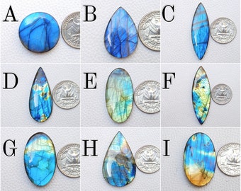 Blue Gemstone Labradorite Jewelry Making Blue Labradorite Both Side Polished  Mix Shape Macrame Jewelry Crystals