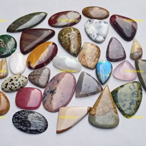 Natural Gemstone Cabochon By Weight Wholesale Lot Mixed Gemstones in Different Shapes & Sizes Best for Starting Jewelry Making