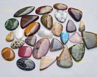 Natural Gemstone Cabochon By Weight Wholesale Lot Mixed Gemstones in Different Shapes & Sizes Best for Starting Jewelry Making