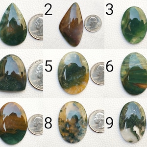 Natuurlijke cabochon mosagaat sieraden edelsteen beide zijden gepolijst handgemaakte mosagaat groene sieraden maken hanger ketting edelsteen groothandel