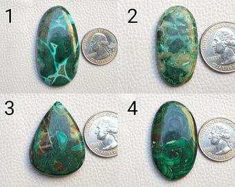 Joyería de cabujón de malaquita crisocola AAA, piedra preciosa de malaquita crisocola hecha a mano de formas mixtas, fabricación de colgantes de piedras preciosas naturales