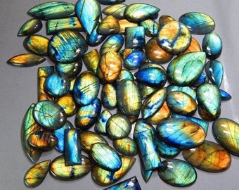 CABOCHON LABRADORITE naturelle multi-feu, gros lot de pierres précieuses de labradorite, 500 carats, qualité AAA, taille du mélange, pierre de labradorite, lot de labradorite