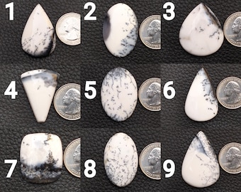 Dendritic Opal Agate Cabochon Wholesale Jewelry Pendant Both Side Polished Dendritic Opal Agate Wire Wrapping Jewelry Making Many Stones