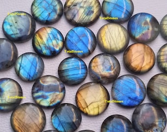 Round Labradorite Cabochon Gemstones - Natural Labradorite Gemstone Cabochon in Only Round Shapes Mix Sizes for your Round Jewelry Making
