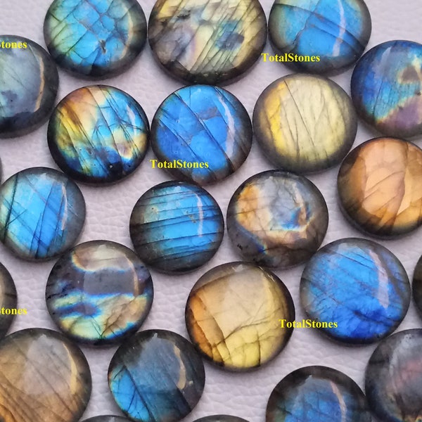 Round Labradorite Cabochon Gemstones - Natural Labradorite Gemstone Cabochon in Only Round Shapes Mix Sizes for your Round Jewelry Making
