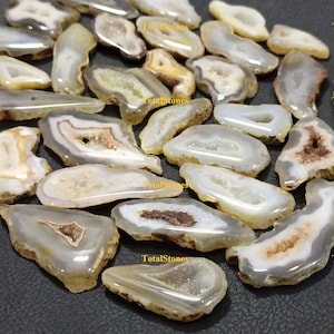 Natural Window Druzy Geode in Natural Color Polished Slabs / Druzy Agate Slices / Wire Wrapping, Necklace Stones / 1 inch to 2 inch