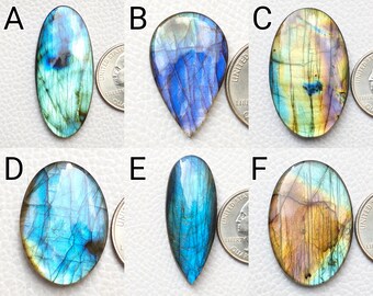 Pierre d'emballage bleue semi-précieuse faite main de pierre gemme de labradorite bleue AAA