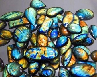 Labradorite Mix Cabochons One Kilo Lot - Amber International