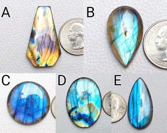 Very Unique Blue Flash Labradorite Jewelry Cabochon Both Side Polished Birthstone Pendant Labradorite Silver Jewelry