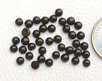 4x4mm 4 Pair Black Onyx Gemstone Small Size Round Shape Black Onyx Designer Jewelry Making Ring Earring Silver Jewelry Healing Crystals