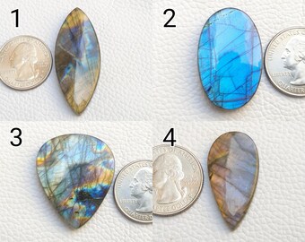 Rare Labradorite Cabochon Full Flashy Blue and Purple Multi Labradorite Stone Minerals Healing Crystals