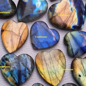 Heart Shape Labradorite Cabochon Gemstone for Jewelry Making