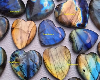 Heart Shape Labradorite Cabochon Gemstone for Jewelry Making