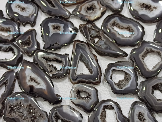 Black agate slices deals