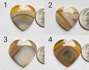 Heart Botswana Agate Cabochon Wholesale Necklace Jewelry Botswana Agate One Side Flat Handmade Minerals