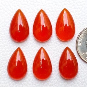 Cabochon en onyx rouge 20 x 12 mm / Onyx rouge en forme de larme / 1 paire / Bijoux en onyx rouge naturel, Pierres précieuses / Fabrication de bijoux