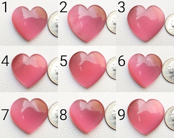 Pink Monalisa Gemstone Heart Shape Briolette Pink Monalisa Heart Jewelry Synthetic Stone Pendant Wire Wrapping Silver Jewelry Minerals
