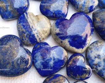 Hearts - Lapis Lazuli Puffy Heart Shaped Gemstnoes for Heart Pendant - Jewelry Making