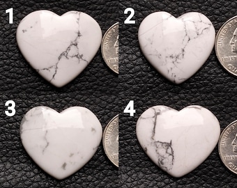 Natural Gemstone Howlite Cabochon Heart Shape One Side Flat Howlite Stone Designer Jewelry Pendant
