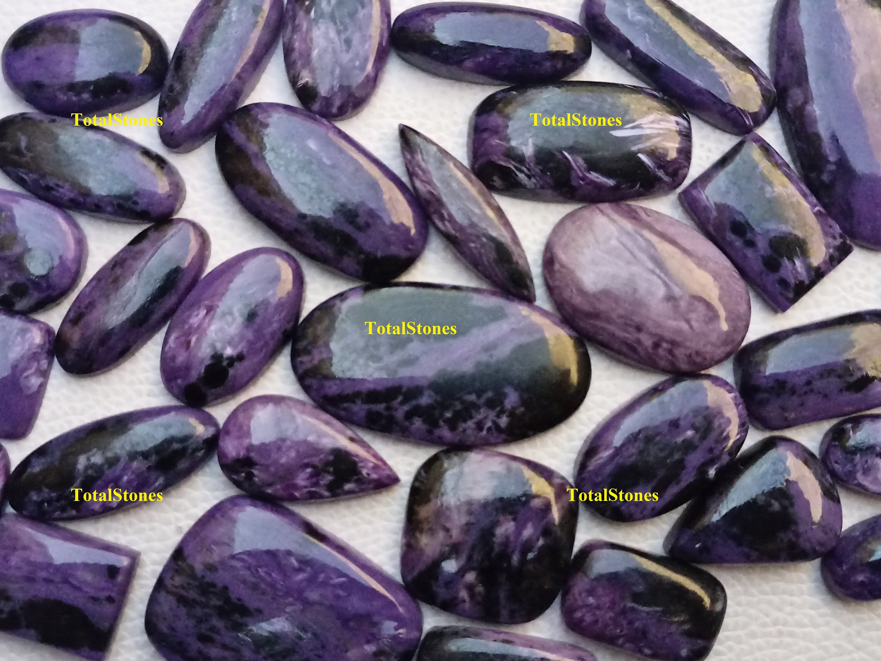 100% Natural BRILLIANT Purple Charoite Rough Cabochon Russian loose Gemstone 