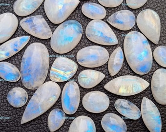 Natural Rainbow Moonstone CABOCHON Multifire wholesale Rainbow Moonstone Gemstone lot A Grade quality Mix Moonstone Stone lot By TotalStones