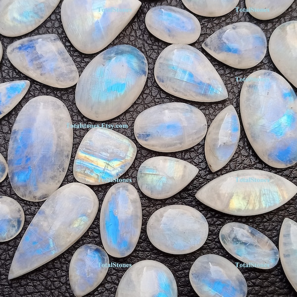 Natural Rainbow Moonstone CABOCHON Multifire al por mayor Rainbow Moonstone Gemstone lote A Calidad de grado Mix Moonstone Stone lot Por TotalStones