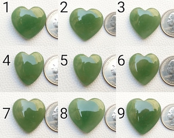 Cuori di cristallo verde / Gemma a forma di cuore in avventurina verde naturale / Cuori gonfi di avventurina verde / Cuori a mezzaluna in cristallo chakra