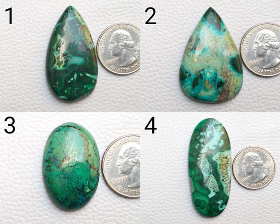 Chrysocolla Malachite Cabochon Hand Polished One Side Flat Chrysocolla Malachite Designer Macrame Jewelry Supplies