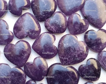 Lepidolite Crystal Hearts - Natural Gemstone - Heart Pocket Stone - Heart Shaped Blue Love Stones