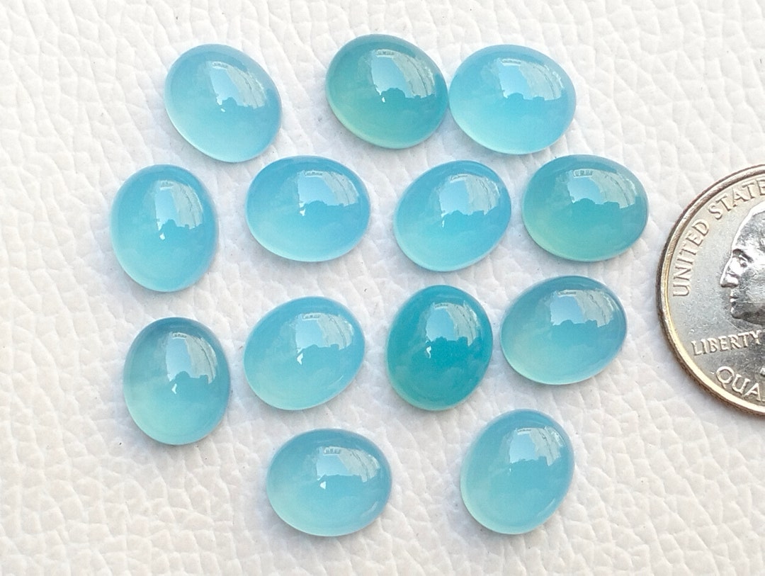 Attractive Sky Blue Onyx Gemstone 12x10mm 1 Pair Oval Shape - Etsy