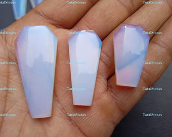 Coffin Shaped Opalite Stone wholesale lot . Light Blue Coffin Pendant Cabochon . Rocks and Minerals and Crystals . Necklace DIY .