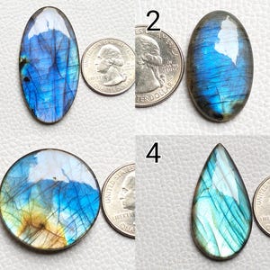 AAA Blue Labradorite Cabochon Designer Jewelry Necklace Both Side Polished Labradorite Flashy Blue Stone Wire Wrapping Jewelry