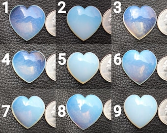 Opalite Loose Gemstone Heart Shape Mirror Polished Both Side Briolette Opalite Gemstone Wholesale Pendant Making Necklace Opalite Crystals