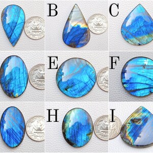 Blue Flash labradoriet edelsteen cabochon - Sieraden maken, helende kristallen (A-I)