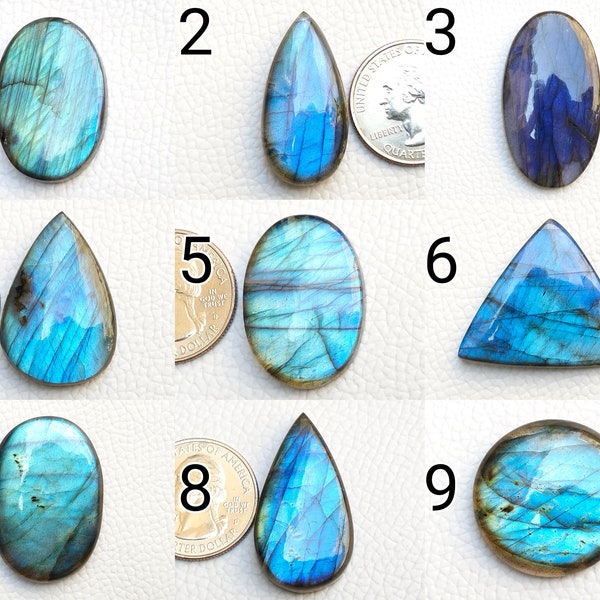 Top Grade Full Blue Labradorite Cabochon Wholesale Both Side Flat and Polished Smooth Labradorite Blue Gemstone Supplies Jewelry Making