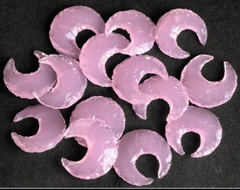 Opalite Moon Crystal Healing Stone Crescent Moon Shape Rose Quartz / Black Obsidian / Metaphysical Carving Gemstone Opal for Jewelry Making