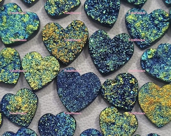 Valentine’s Day Sparkling Gemstone Druzy Heart Gifts / Make Pendant, Necklace by yourself / Free Drilling
