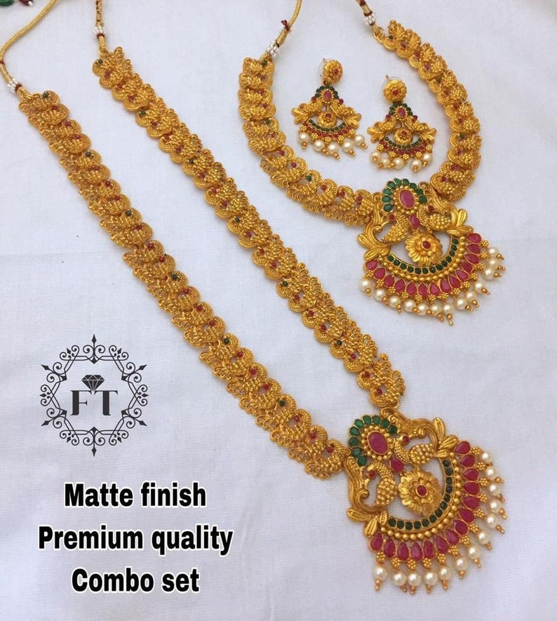 Necklace Combo Set With Six Necklace and 3 Earrings Set Indian Etsy