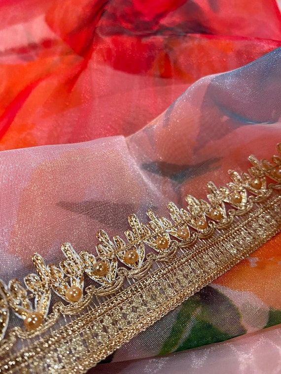 Pure Silkweave Organza Saree With Beautiful Floral Digital Print
