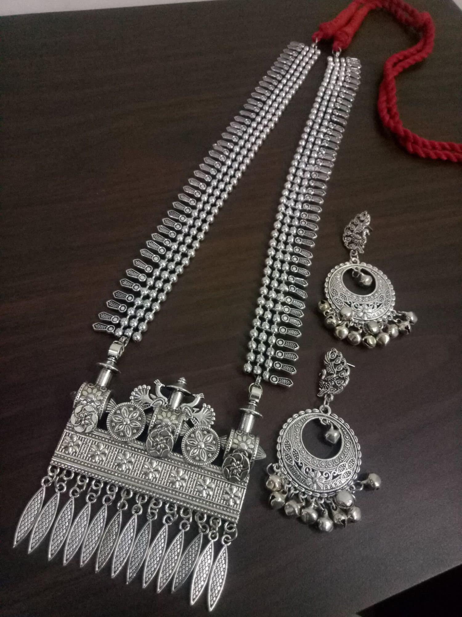 Boho Necklace Haram Necklace Charm Oxidised Ball Chain Etsy