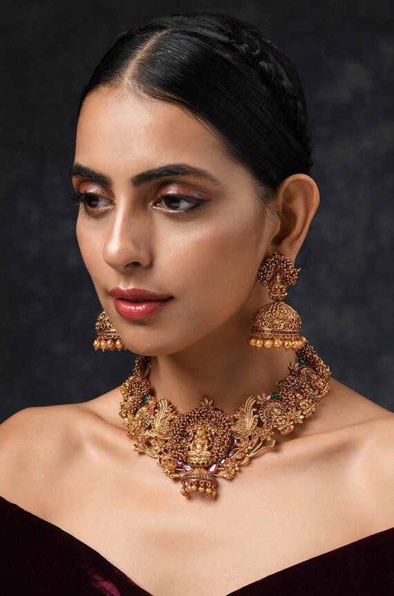 Gold Plated Lakshmi Temple Jewelry 