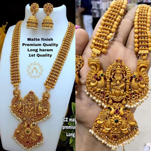 Antique Matte Golden Temple Jewellery 