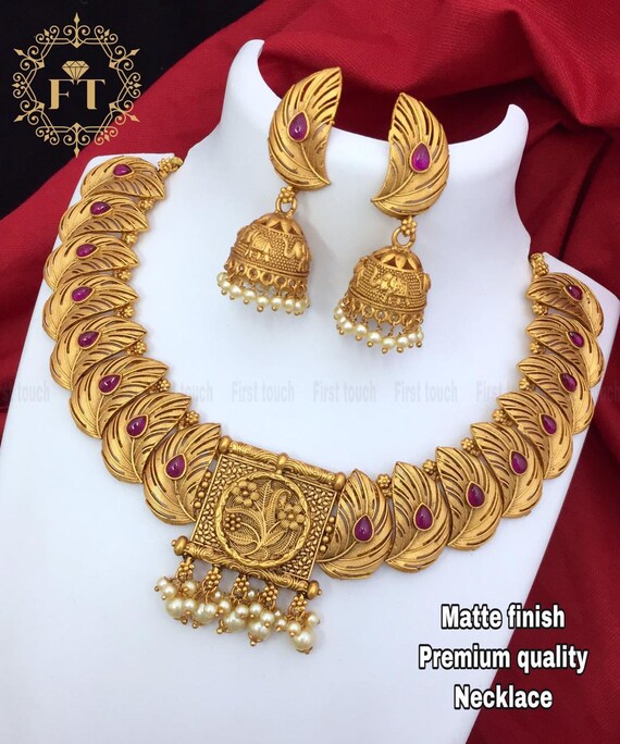 Multicolor Necklace Set Choker Temple 
